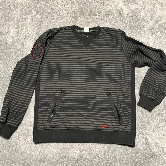 Nike King James Crewneck Sweatshirt Mens Large Lebron James Black Gray Striped - Picture 1 of 10